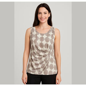 Anthropologie Maeve Womens 100% Silk Blouse Sleeveless Geometric Pattern